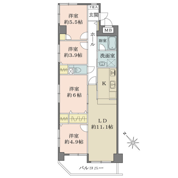 シャルマンコーポ親水公園の間取図