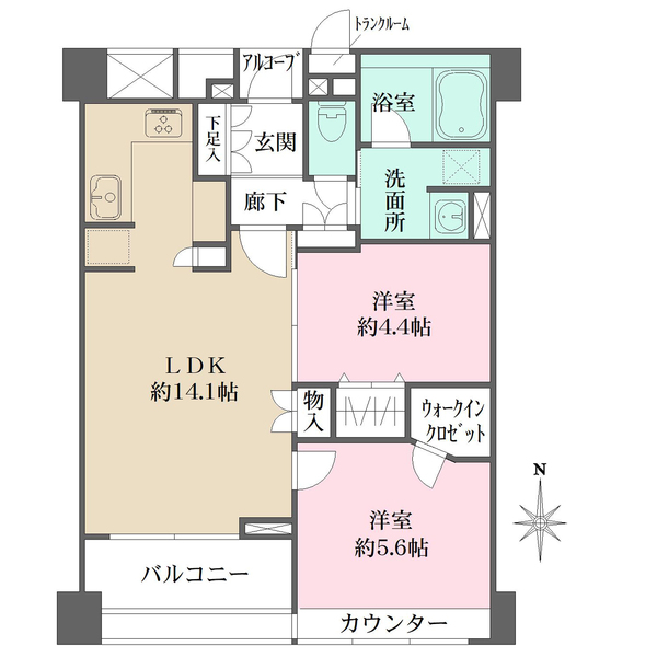 上野アインスタワーの間取図