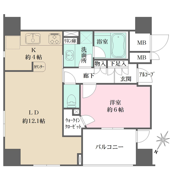 日暮里アインスタワーの間取図