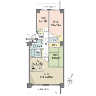 北柏パークハウスの間取図
