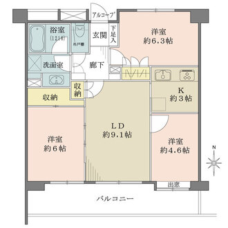 藤和シティホームズ新八柱の間取図