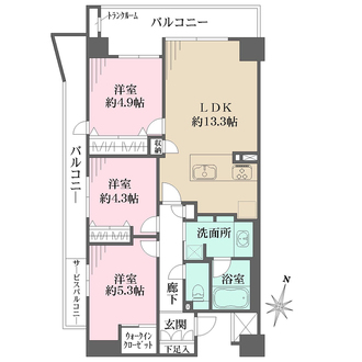 ルネ・上野桜木の間取図