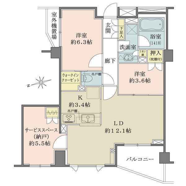 中野文園パークハウスの間取図