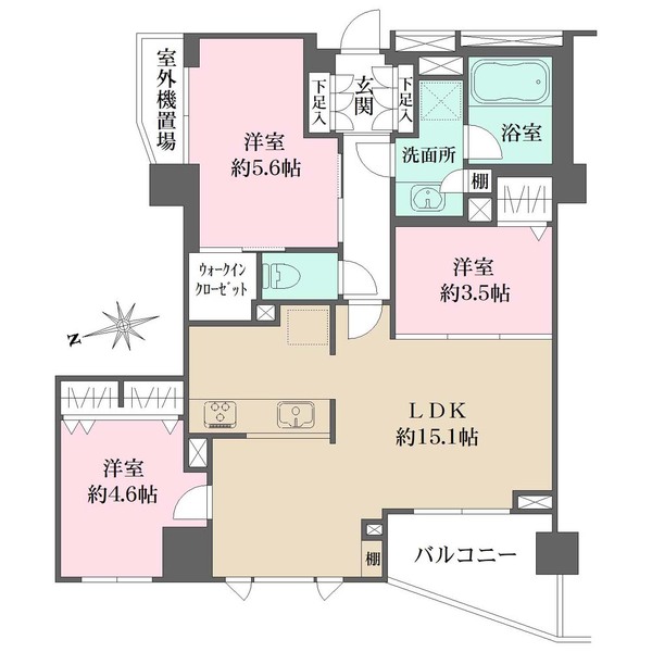 中野文園パークハウスの間取図