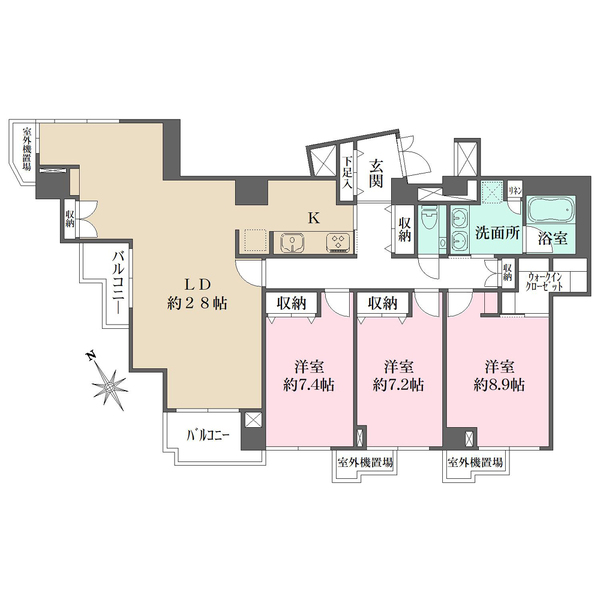 グランヌーブ中野の間取図