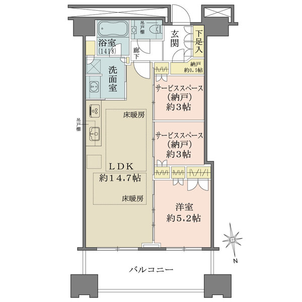 富久クロスコンフォートタワーの間取図