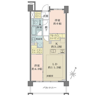 アトラスシティ千歳烏山グランスイートの間取図