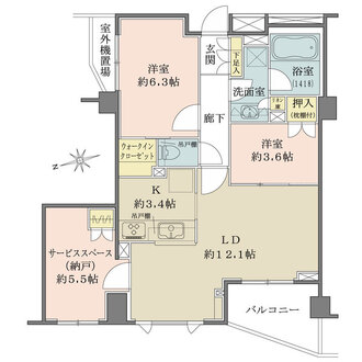 中野文園パークハウスの間取図