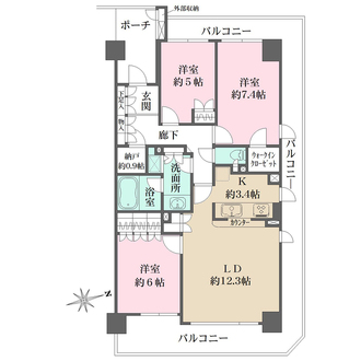 中野坂上パーク・ホームズの間取図