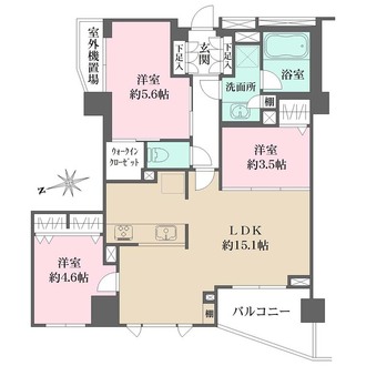 中野文園パークハウスの間取図