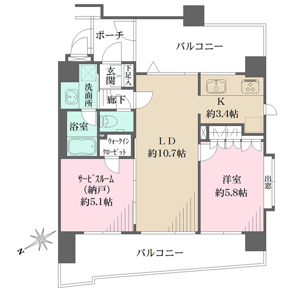 ドメスセレーナ向ヶ丘遊園の間取図
