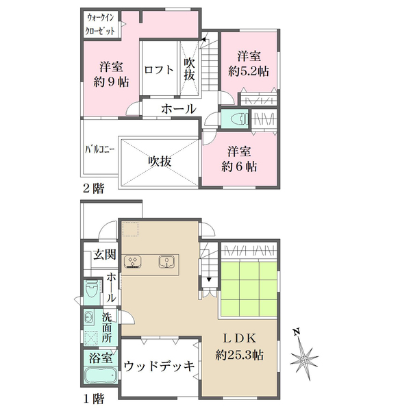 F号棟の間取図