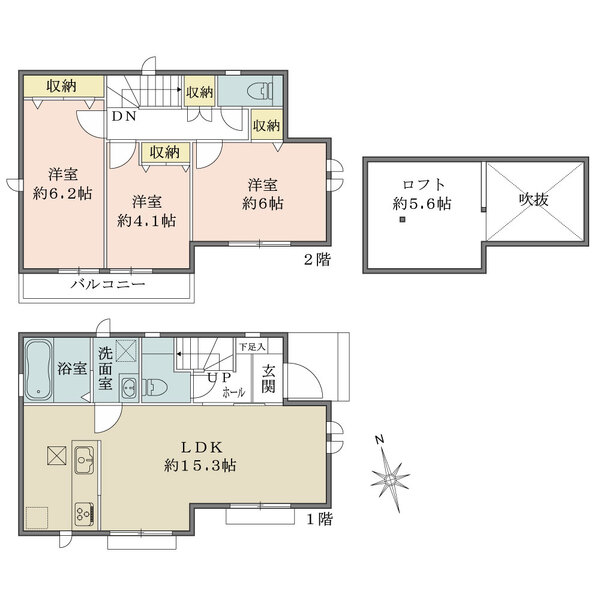 B号棟の間取図