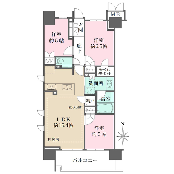 パークナード経堂の間取図