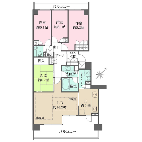 新百合ヶ丘パークハウス3番街の間取図