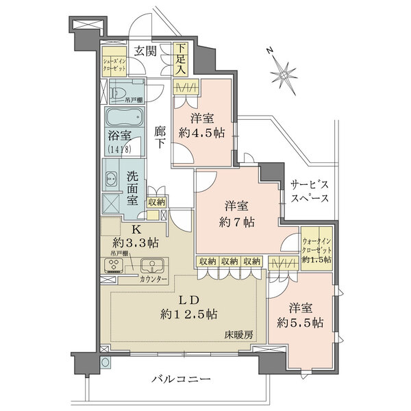 プレイスガーデン喜多見の間取図