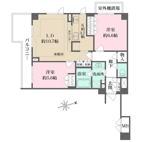 グラーサ経堂桜丘の間取図