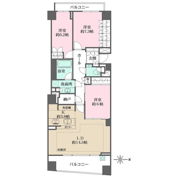 パークコート砧イーストの間取図