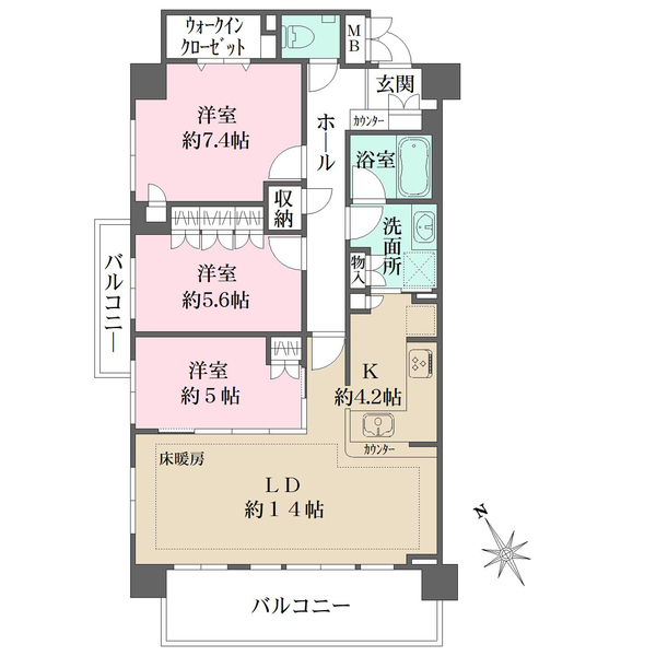 シェフルール桜上水の間取図