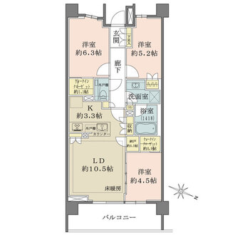 ザ・パークハウス千歳烏山グローリオの間取図