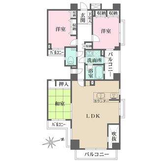 南生田アメニティホームズの間取図