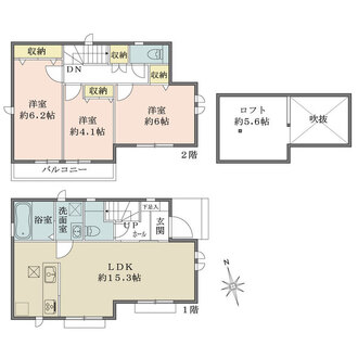 B号棟の間取図