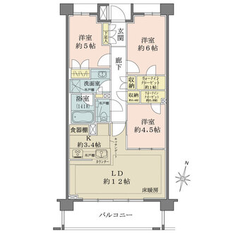 ザ・パークハウス経堂レジデンスの間取図