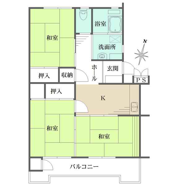 汲沢西団地三号棟の間取図