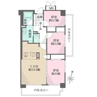 クレストコート中村橋の間取図
