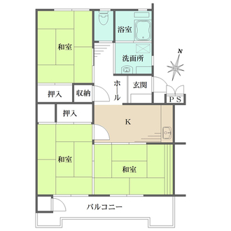 汲沢西団地三号棟の間取図