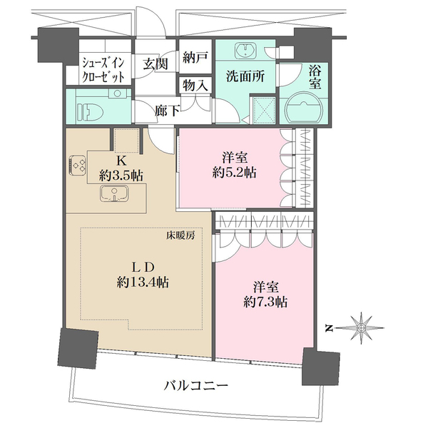 M.M.TOWERS FORESIS R棟の間取図