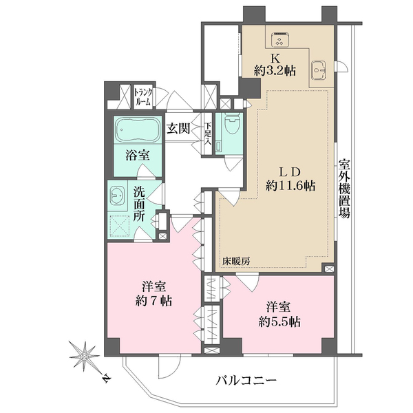 グランスイート二子玉川の間取図