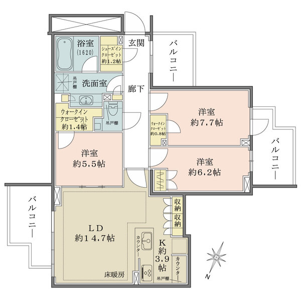 ザ・パークハウスグラン南青山高樹町の間取図