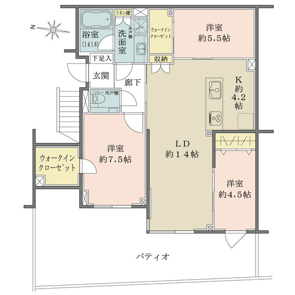バースヒル溝の口リベルテAの間取図