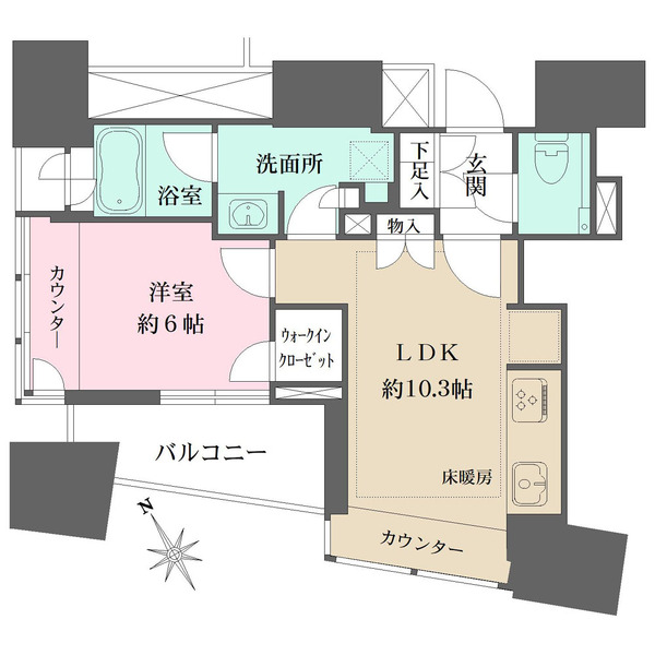 ザ・パークハウス三軒茶屋タワーの間取図
