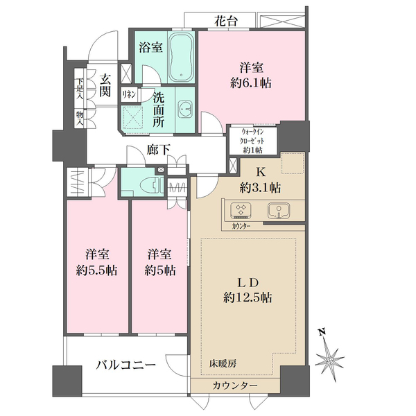 パークホームズ府中セントラルプレイスの間取図
