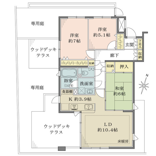 ユニテ梶ヶ谷グランディの間取図