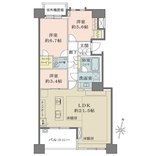 ライオンズスクエア用賀の間取図