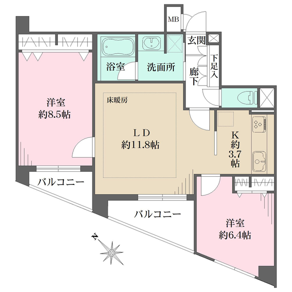 サンスタレ駒沢ファーストコートの間取図