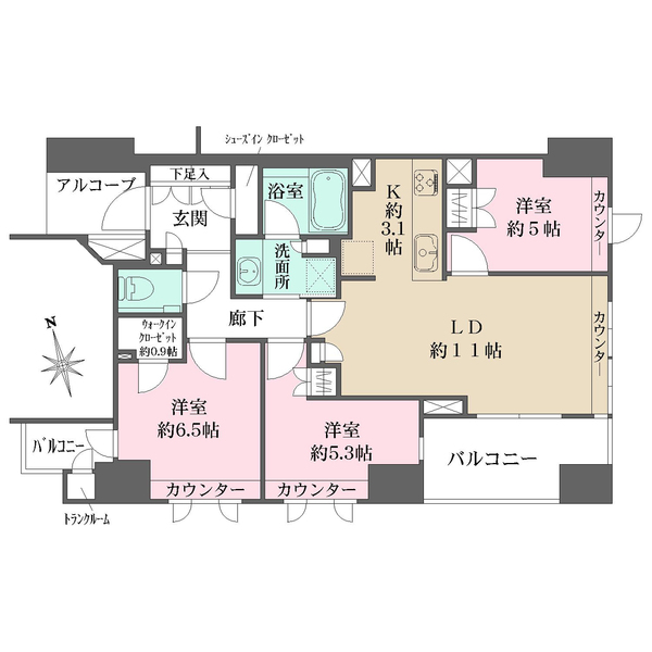 ザ・パークハウス宮崎台ガーデンの間取図
