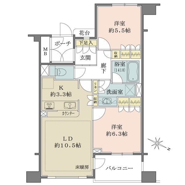 パークハウス下馬一丁目の間取図