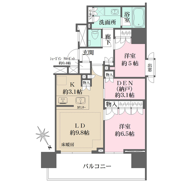 ザ・パークハウス渋谷美竹の間取図