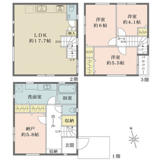 A号棟の間取図