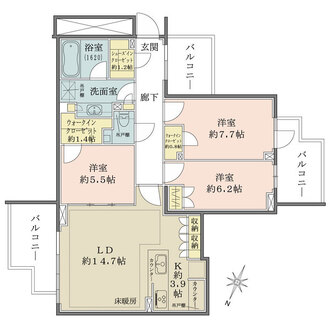 ザ・パークハウスグラン南青山高樹町の間取図