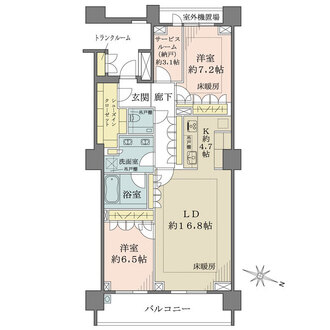 ザ・パークハウス渋谷南平台の間取図