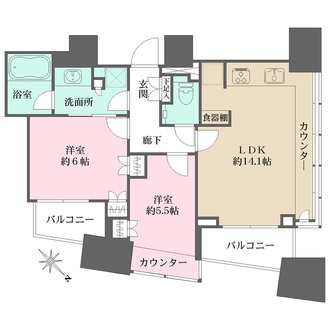 ザ・パークハウス三軒茶屋タワーの間取図