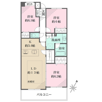 パークハウス青葉藤が丘ヴェルールの間取図