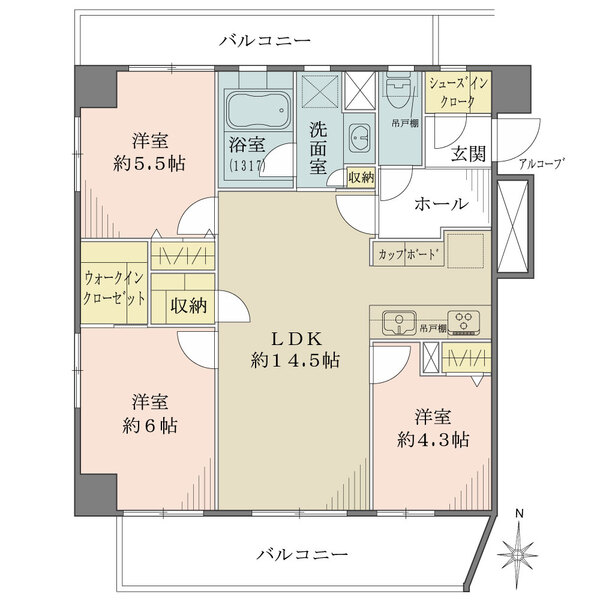 クレッセント三鷹の間取図