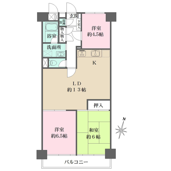 保谷パークハウスA棟の間取図