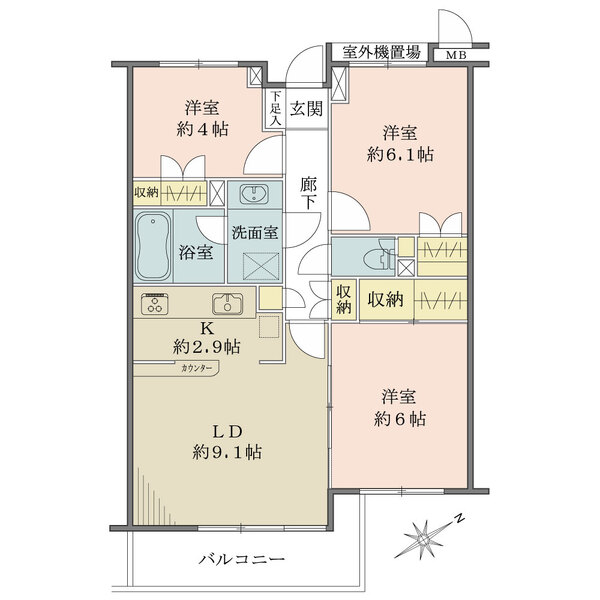 藤和ライブタウン武蔵野緑町の間取図